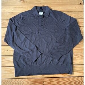 NWT $139.50 Club Monaco Merino Polo Sweater Size XL Men’s Charcoal